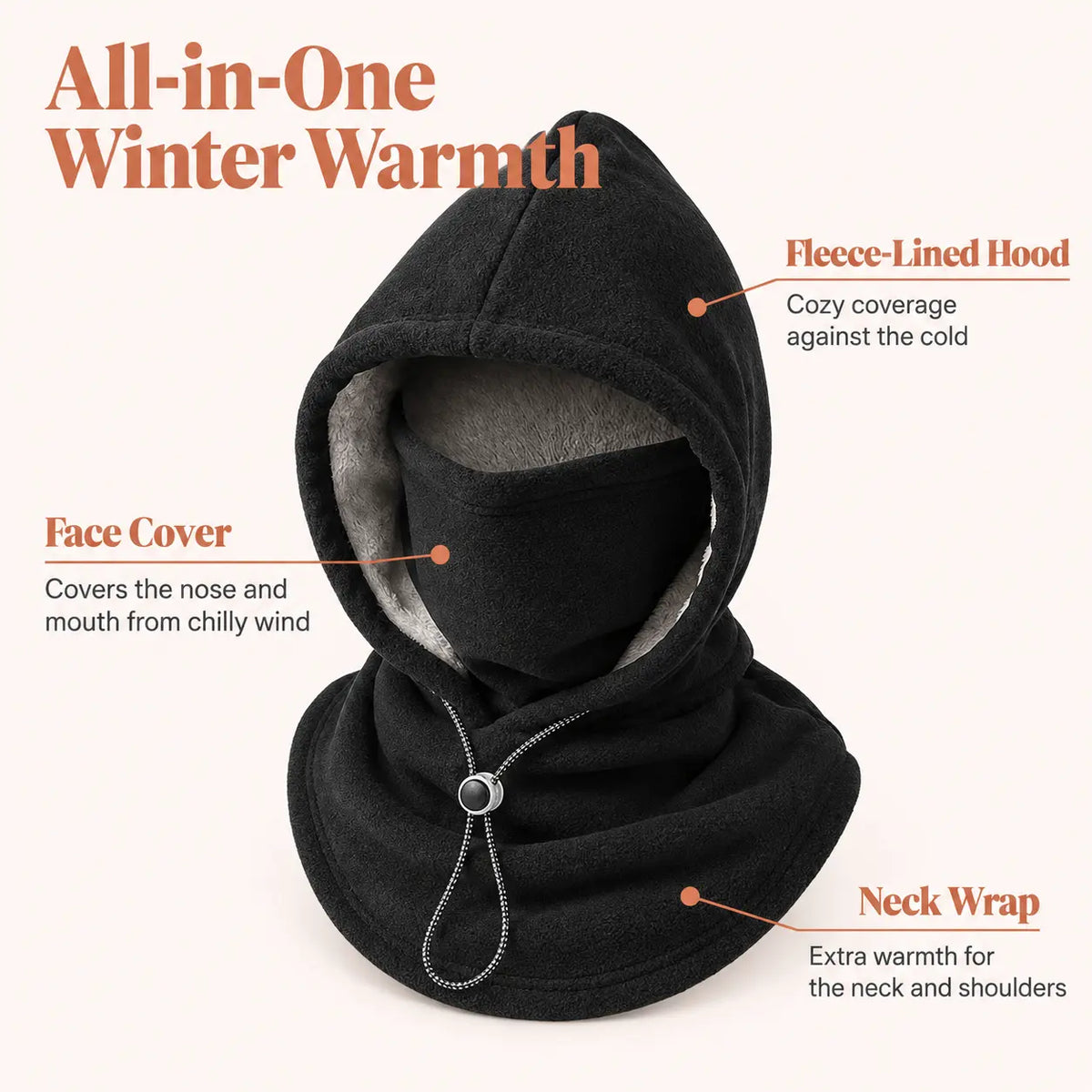 YIUU 3 in 1 Winter Hood